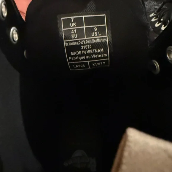 Dr. Martens 1460 Black Crushed Velvet Combat Lace-Up Boot - Picture 7 of 8